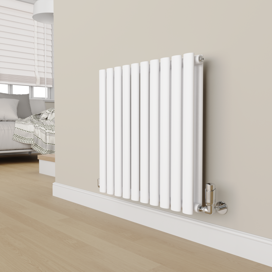 Elego Chrome Modern TRV Corner Thermostatic Radiator Valves With Lockshield