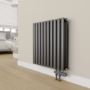 Elego Anthracite Gray Modern TRV H Block Thermostatic Radiator Valves 