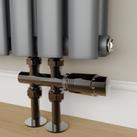 Elego Black Nickel Modern TRV H Block Thermostatic Radiator Valves 