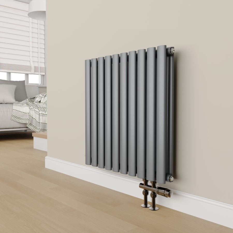 Elego Black Nickel Modern TRV H Block Thermostatic Radiator Valves 