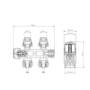 Elego Black Nickel Modern TRV H Block Thermostatic Radiator Valves 