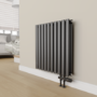 Elego Matte Black Modern TRV H Block Thermostatic Radiator Valves 
