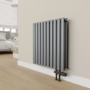 Elego Matte Black Modern TRV H Block Thermostatic Radiator Valves 
