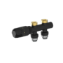 Elego Matte Black Modern TRV H Block Thermostatic Radiator Valves 