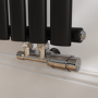 Elego Chrome Modern TRV H Block Angled Thermostatic Radiator Valves With Lockshield