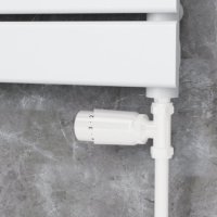 Elego White Modern TRV Straight Thermostatic Radiator Valves With Lockshield