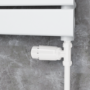 Elego White Modern TRV Straight Thermostatic Radiator Valves With Lockshield