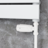 Elego White Modern TRV Straight Thermostatic Radiator Valves With Lockshield
