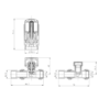 Elego Chrome Modern TRV Straight Thermostatic Radiator Valves With Lockshield