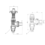 Maesta Black Nickel Traditional TRV Angled Thermostatic Radiator Valves With Lockshield
