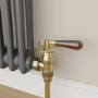 Maesta Antique Brass Traditional Manual Angled Radiator Valves With Lockshield
