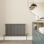 Maesta Antique Brass Traditional Manual Angled Radiator Valves With Lockshield