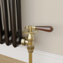 Maesta Antique Brass Traditional Manual Angled Radiator Valves With Lockshield