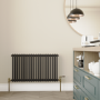 Maesta Antique Brass Traditional Manual Angled Radiator Valves With Lockshield