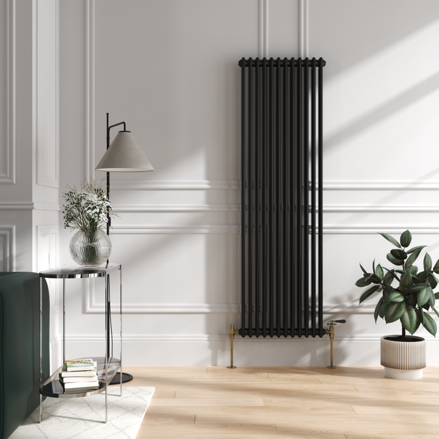 Maesta Brushed Brass Traditional TRV Angled Thermostatic Radiator Valves With Lockshield