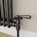 Maesta Matte Black Traditional Manual Angled Radiator Valves With Lockshield