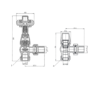 Maesta Brushed Brass Traditional TRV Angled Thermostatic Radiator Valves With Lockshield