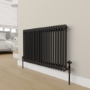 Maesta Black Nickel Traditional TRV Angled Thermostatic Radiator Valves With Lockshield