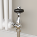 Maesta Chrome Traditional TRV Angled Thermostatic Radiator Valves With Lockshield