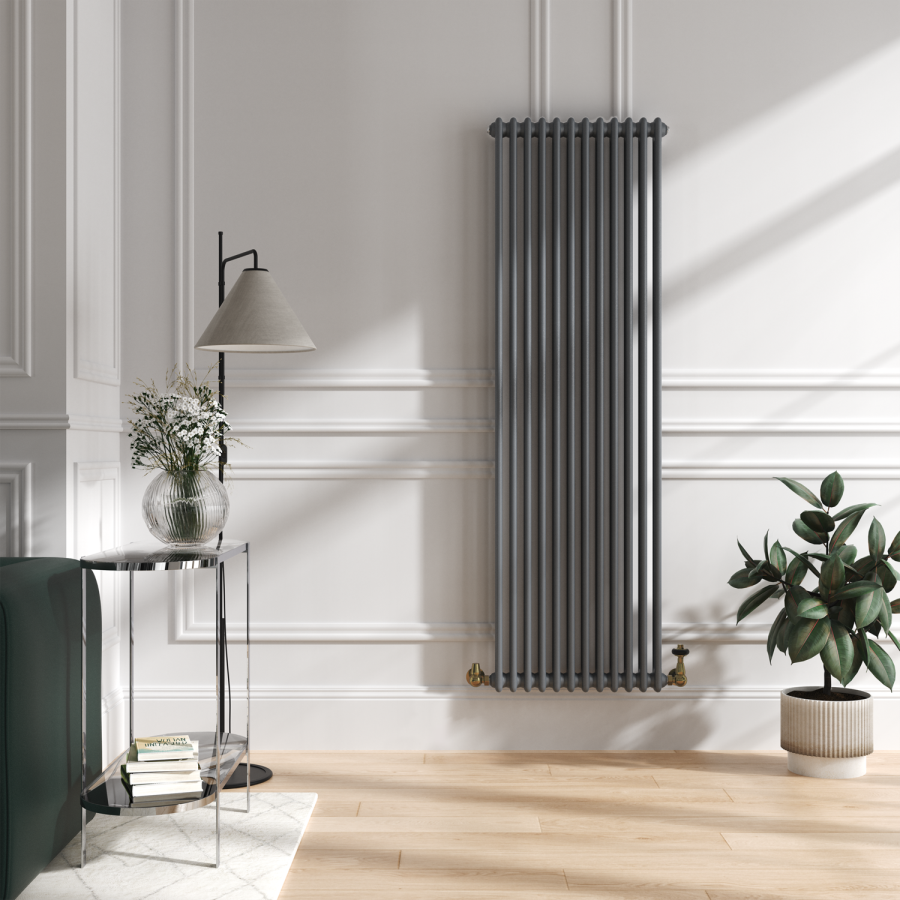 Maesta Brushed Brass Traditional TRV Corner Thermostatic Radiator Valves With Lockshield