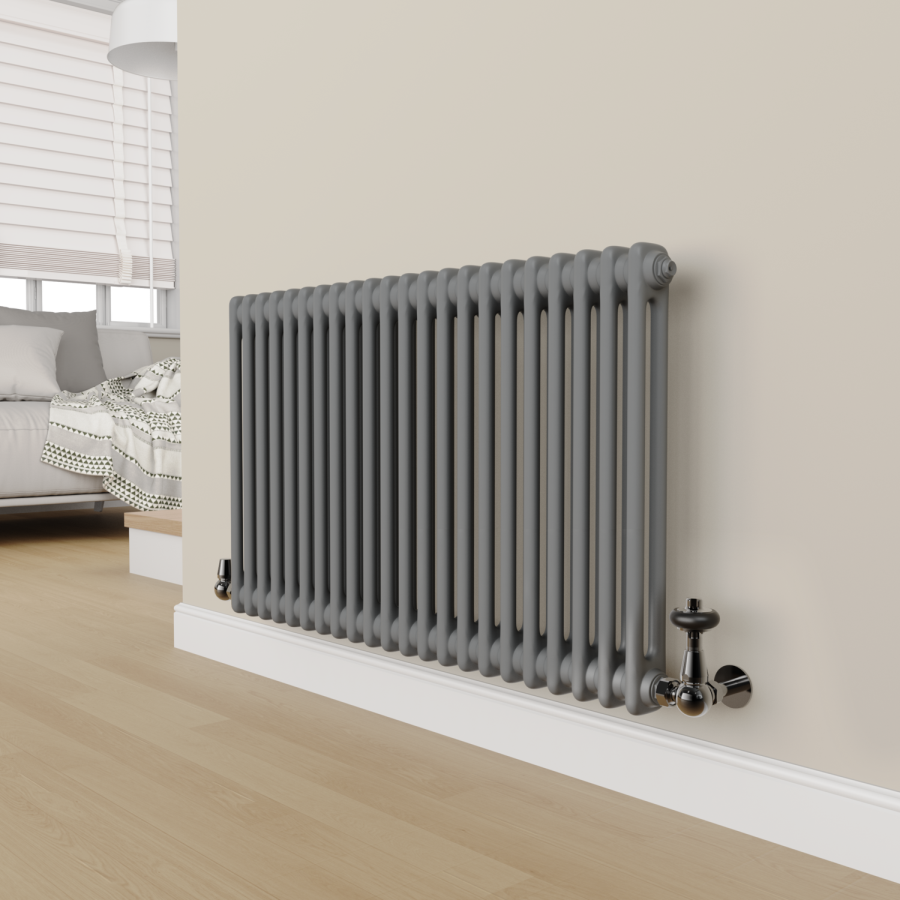 Maesta Black Nickel Traditional TRV Corner Thermostatic Radiator Valves With Lockshield