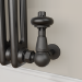 Maesta Matte Black Traditional TRV Corner Thermostatic Radiator Valves With Lockshield