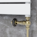 Maesta Antique Brass Traditional TRV Straight Thermostatic Radiator Valves With Lockshield