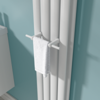 White Designer Towel Holder for Steel & Electric Radiators - 230mm