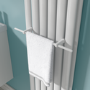 White Designer Towel Holder for Steel & Electric Radiators - 420mm