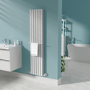 White Designer Towel Holder for Steel & Electric Radiators - 420mm