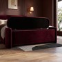 Burgundy Velvet Ottoman Storage Blanket Box - Taryn