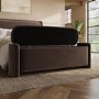 Brown Velvet Ottoman Storage Blanket Box - Taryn