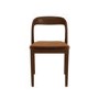 Set of 2 Rust Upholstered Dining Chairs with Walnut Solid Wood Frame - Uma