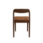 Set of 2 Rust Upholstered Dining Chairs with Walnut Solid Wood Frame - Uma