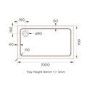 1000x700mm Rectangular 45mm White Stone Resin Shower Tray – Pearl
