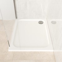 1000x900mm Rectangular 45mm White Stone Resin Shower Tray – Pearl