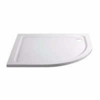1200x800mm Right Hand Offset Quadrant 45mm White Stone Resin Shower Tray – Pearl