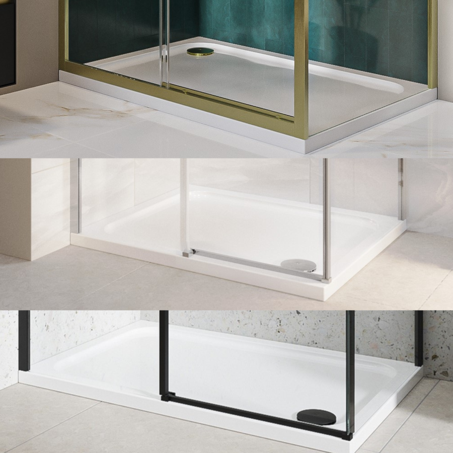 1200x900mm Rectangular 45mm White Stone Resin Shower Tray – Pearl