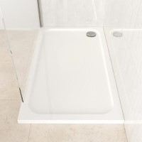 1500x800mm Rectangular 45mm White Stone Resin Shower Tray – Pearl