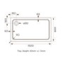 1500x800mm Black 8mm Glass Rectangular Sliding Shower Enclosure and Shower Tray - Pavo