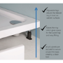 95mm High Riser Kit Pack Suitable for Pearl Quadrant Shower Tray - White