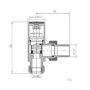 Beige Square Manual Angled Radiator Valves