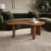 Large Curved Mango Wood Coffee Table with 3 Legs - Ivan
