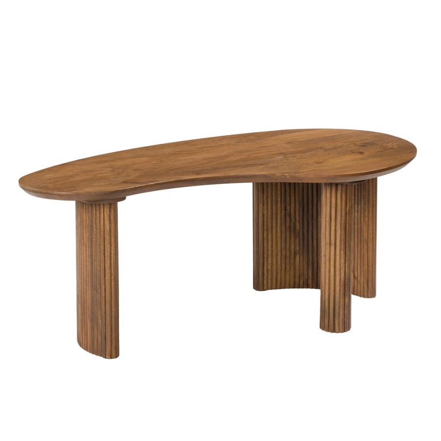 Kidney Shaped Mango Wood Nest of 2 Coffee Tables - Ivan