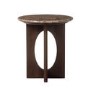 Round Brown Marble and Walnut Effect Side Table - Ivan