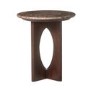Round Brown Marble and Walnut Effect Side Table - Ivan