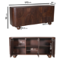 Large Walnut Effect Sideboard with Ball Feet - Ivan