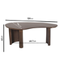 Large Curved Walnut Effect Coffee Table with 3 Legs - Ivan