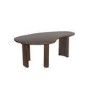 Large Curved Walnut Effect Coffee Table with 3 Legs - Ivan