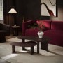 Large Curved Walnut Effect Coffee Table with 3 Legs - Ivan